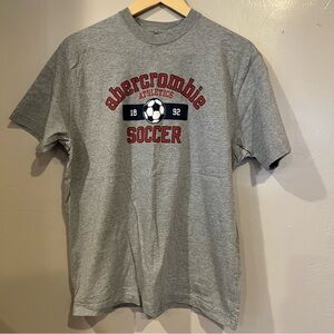Abercrombie Athletics Soccer Grey 100% Cotton Short Sleeve T-Shirt Unisex Size L